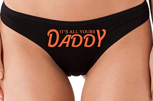 Knaughty Knickers It's All Yours Daddy Black Thong Panties Daddy's Girl DDLG