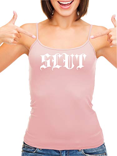 Knaughty Knickers SLUT Gothic Medieval Tatoo Look BDSM Pink Camisole Tank Top
