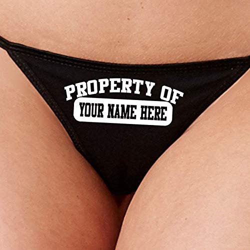 Knaughty Knickers Personalized Property of Black Thong Panties Sexy Slutty DDLG CGL Owned Athletic