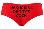 Knaughty Knickers I Love Sucking Daddys Cock DDLG Oral Slutty Red Boyshort