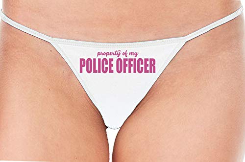Knaughty Knickers Property of My Police Officer LEO Wife White String Thong