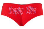 Knaughty Knickers Trophy Wife Panty Game Shower Gift Hotwife Cute Red Boyshort