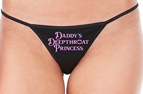 Knaughty Knickers Daddys Deepthroat Princess Sexy DDLG Black String Thong Panty