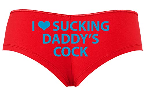 Knaughty Knickers I Love Sucking Daddys Cock DDLG Oral Slutty Red Boyshort