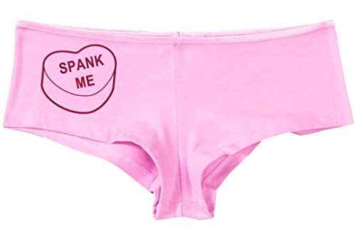 Kanughty Knickers Women's Spank Me Valentines Candy Heart Hot Sexy Boyshort Soft Pink
