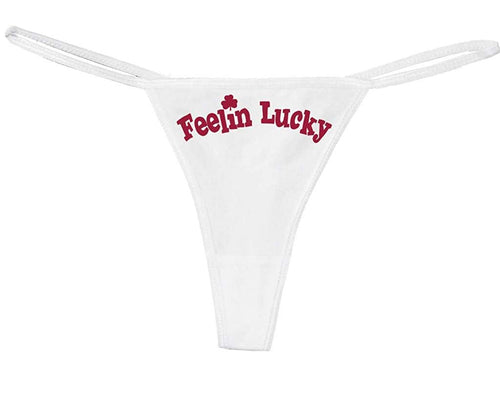 Knaughty Knickers Women's Cute Flirty Feeling Lucky Irish Shamrock Thong