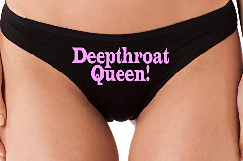 Knaughty Knickers Deepthroat Queen Deep Throat Expert Oral Black Thong Underwear
