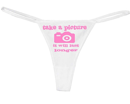 Knaughty Knickers Women's Take A Picture Last Longer Funny Thong