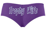 Knaughty Knickers Trophy Wife Panty Game Shower Gift Hotwife Cute Purple Boyshort