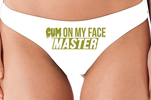 Knaughty Knickers Cum On My Face Master Cumslut Cumplay White Thong Underwear