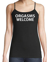 Knaughty Knickers Orgasms Welcome Please Me Pleasure Me Black Camisole Tank Top