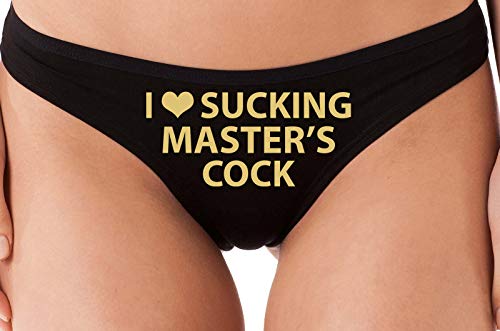 Knaughty Knickers I Love Sucking Masters Cock Blowjob Slut Black Thong Underwear