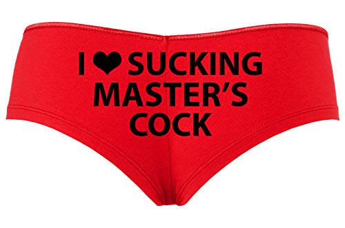 Knaughty Knickers I Love Sucking Masters Cock Blowjob Slut Slutty Red Boyshort