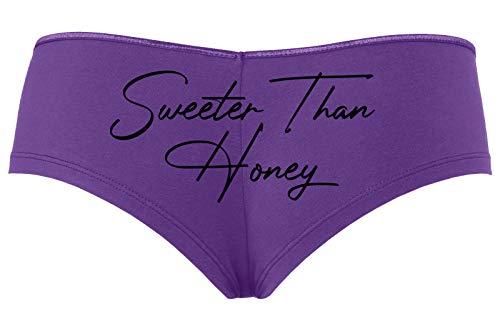 Knaughty Knickers Sweeter Than Honey Cute Oral Flirty Slutty Purple Boyshort