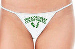 Knaughty Knickers Trick Or Treat Lick My Sweets Halloween Sexy White String Thong Oral