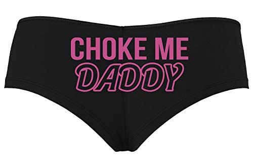 Knaughty Knickers Choke Me Daddy Obedient Submissive Black Boyshort Panties