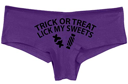 Knaughty Knickers Trick Or Treat Lick My Sweets Halloween Slutty Purple Boyshort