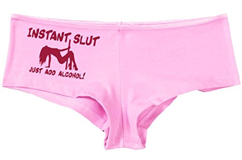 Kanughty Knickers Women's Instant Slut Just Add Alcohol Hot Sexy Boyshort Soft Pink