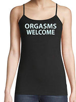 Knaughty Knickers Orgasms Welcome Please Me Pleasure Me Black Camisole Tank Top