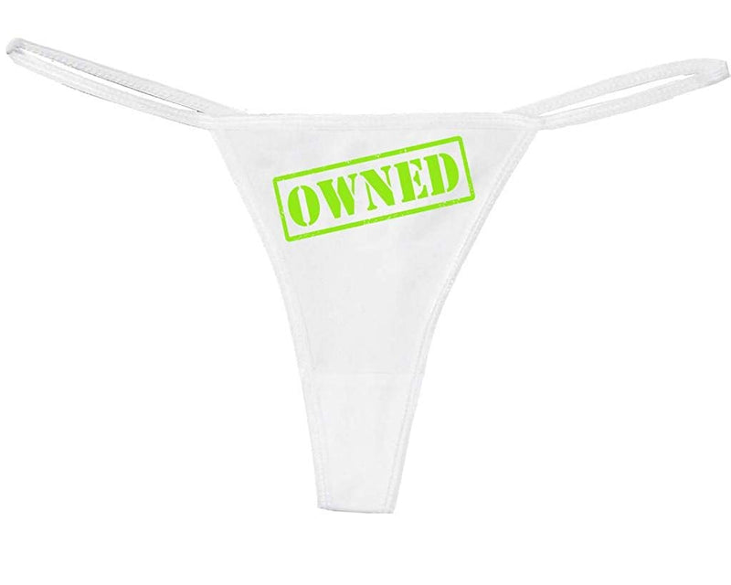 Knaughty Knickers Women's Owned Stamp Look BDSM Collar Slave Thong