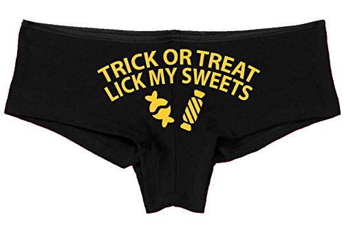 Knaughty Knickers Trick Or Treat Lick My Sweets Halloween Sexy Black Boyshort