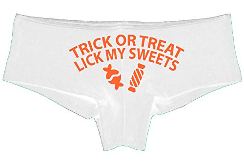 Knaughty Knickers Trick Or Treat Lick My Sweets Halloween Sexy White Boyshort