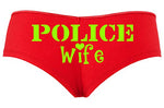 Knaughty Knickers Police Wife Sheriff LEO Thin Blue Line Cute Sexy Red Boyshort