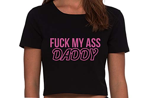 Knaughty Knickers Fuck My Ass Daddy Anal Sex Submissive Black Cropped Tank Top