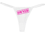 Knaughty Knickers Women's Owned Stamp Look BDSM Collar Slave Thong