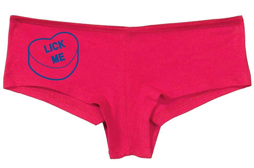 Knaughty Knickers Women's Lick Me Valentines Candy Heart Funny Sexy Boyshort Fuchsia