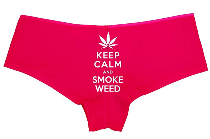 Knaughty Knickers Women's Keep Calm Smoke Weed Funny Pot Hot Sexy Boyshort