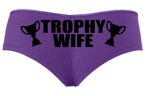 Knaughty Knickers Trophy Wife Panty Game Shower Gift Hotwife Sexy Purple Boyshort