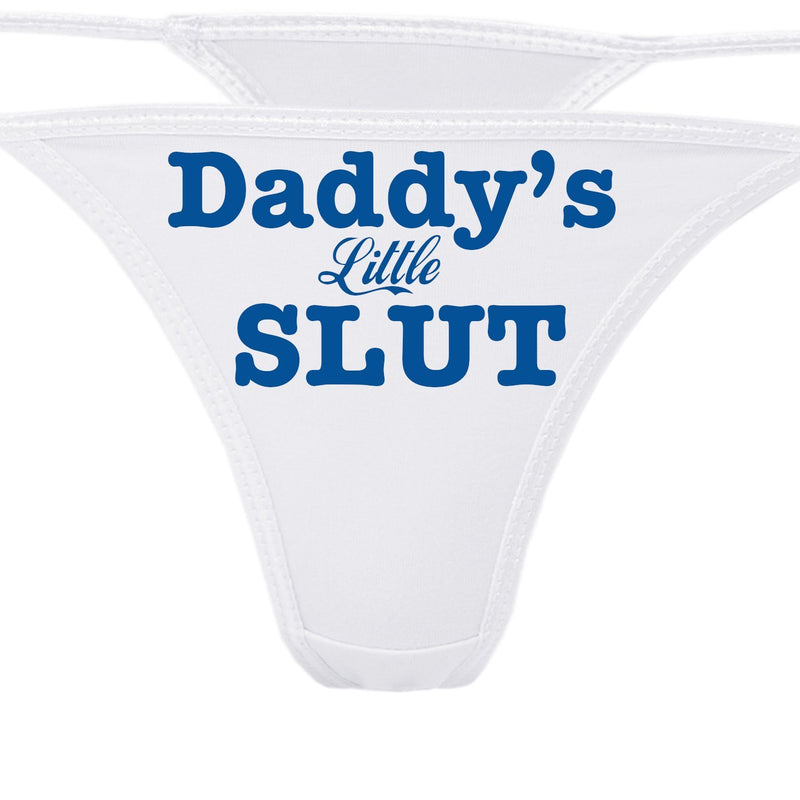 Knaughty Knickers - Daddy's Little Slut White Thong Panties for Your Princess Baby Girl - CGL - DDLG - BDSM Underwear