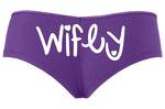Knaughty Knickers Wifey Panty Game Shower Gift Bridal Cute Purple Boyshort Engaged