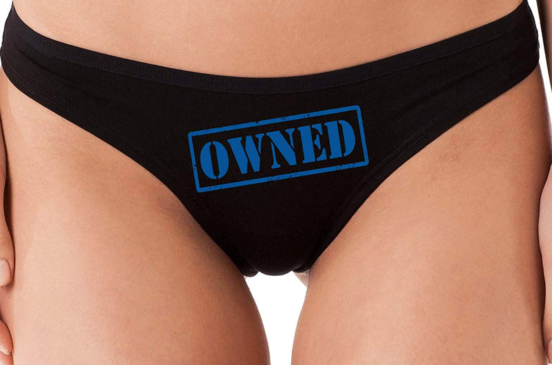 Knaughty Knickers Owned Stamp BDSM DDLG hotwife Submissive Sexy Slut Black Thong