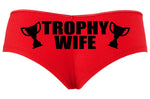 Knaughty Knickers Trophy Wife Panty Game Shower Gift Hotwife Sexy Red Boyshort