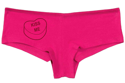 Knaughty Knickers Women's Kiss Me Valentines Candy Hot Funny Sexy Boyshort Fuchsia Pink
