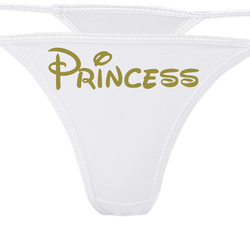 Knaughty Knickers - Princess White Thong Panties - Look Like Daddy's Girl CGL DDLG Underwear