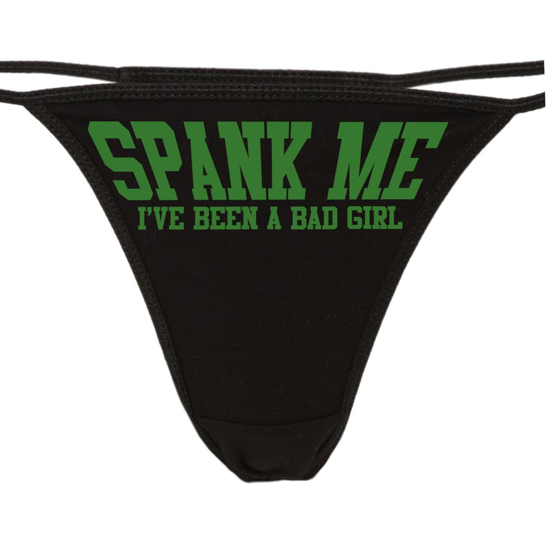 Knaughty Knickers - Spank Me I've Been A Bad Girl Thong Panties - BDSM Bad Girl Underwear