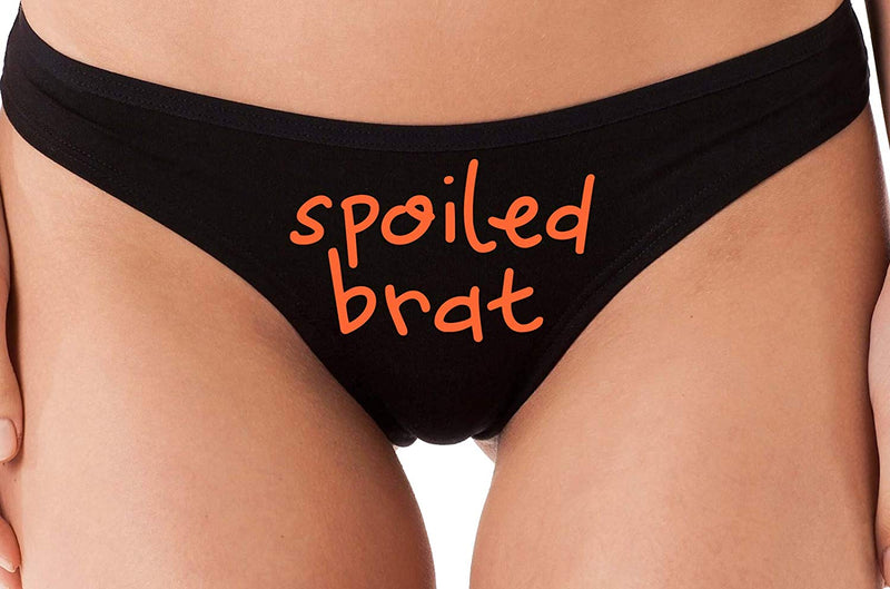 Knaughty Knickers Spoiled Brat DDLG Sexy Black Thong Underwear for Little Sub