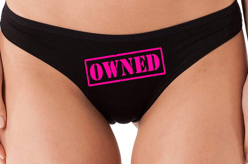 Knaughty Knickers Owned Stamp BDSM DDLG hotwife Submissive Sexy Slut Black Thong