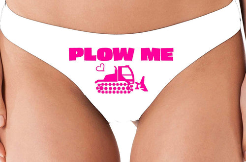 Knaughty Knickers Plow Me Cute Tractor Sexy White Thong Like It Rough and Hard