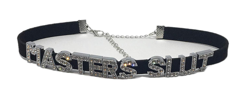 Knaughty Knickers Master's Slut Rhinestone Choker Necklace DDLG for Daddys Owned Submissive Baby Girl