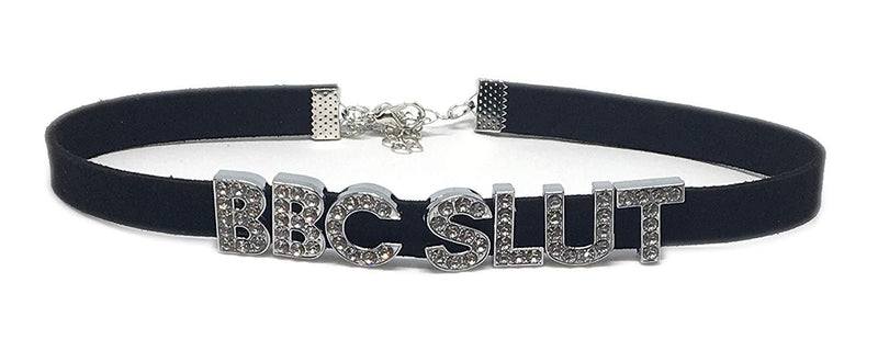 Knaughty Knickers BBC Slut Rhinestone Choker Necklace DDLG for Daddys Owned Submissive Lil Slut