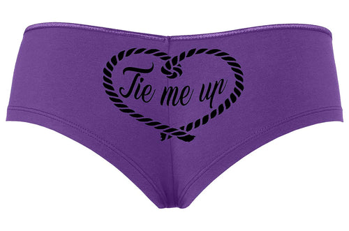 Knaughty Knickers Cute Tie Me Up BDSM Rope Design Purple Boyshort Underwear DDLG