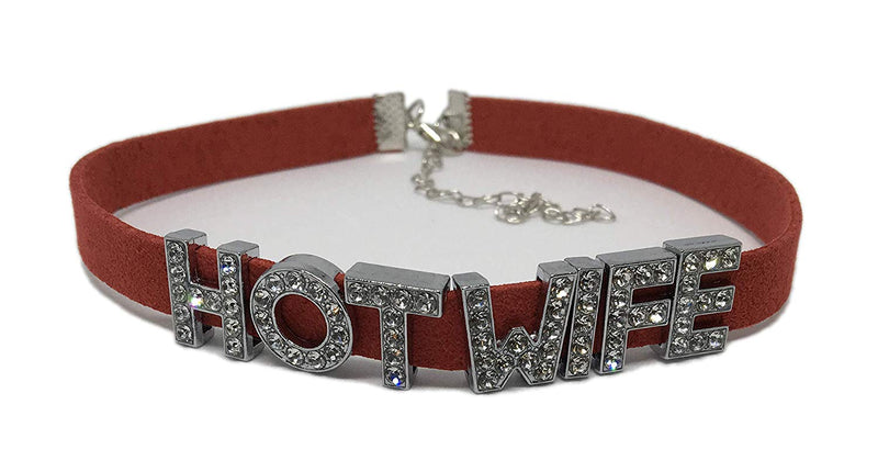 Knaughty Knickers Hot Wife Rhinestone Choker Necklace DDLG for Daddys Owned Submissive Lil Slut