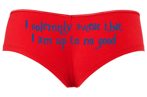 Knaughty Knickers I Solemnly Swear That I Am up to No Good Red Boyshort Panties