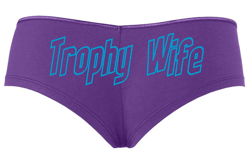 Knaughty Knickers Trophy Wife Panty Game Shower Gift Hotwife Cute Purple Boyshort