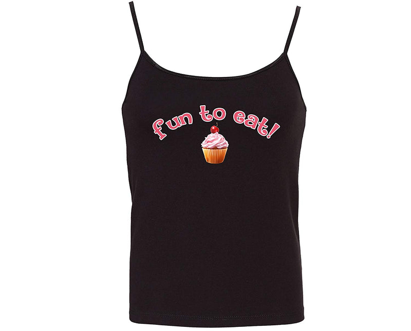 Knaughty Knickers Fun to Eat Cupcake Flirty Oral Sex Hot Wife Camisole Cami Tank Top Sleep Wear Fitted Scoop Neck