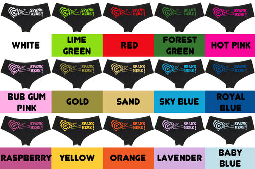 SPANK HERE with HEART target boy short panty Panties boyshort color choices sexy funny rude bdsm slutty slut collar collared daddys girl